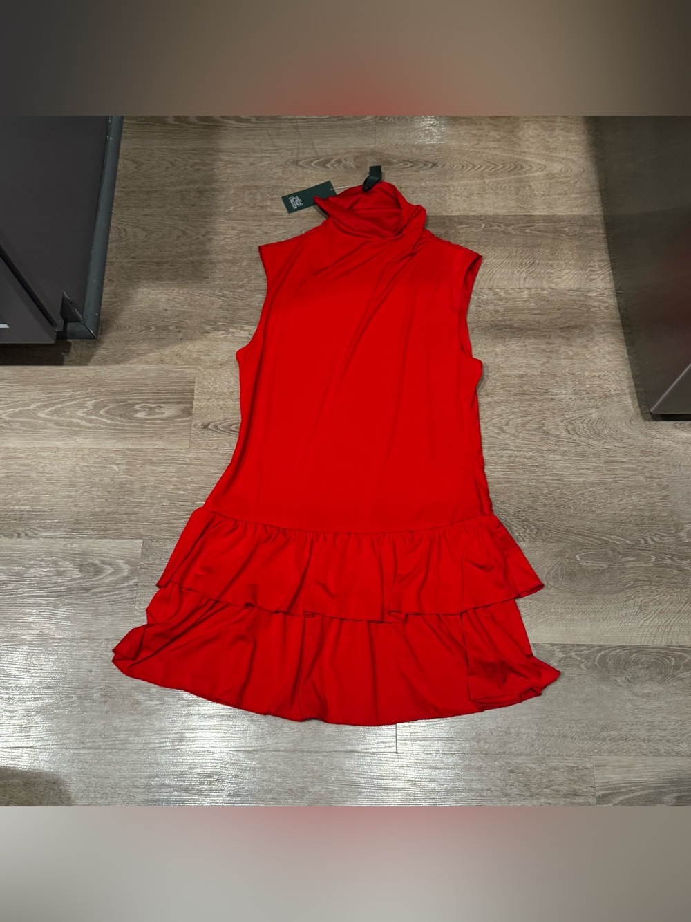 wild fable Red Sleeveless Ruffle Tiered Midi Dress